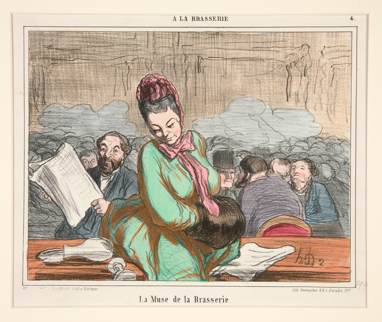 La Muse de la Brasserie，选自 A La Brasserie 作者 奥诺雷·杜米埃