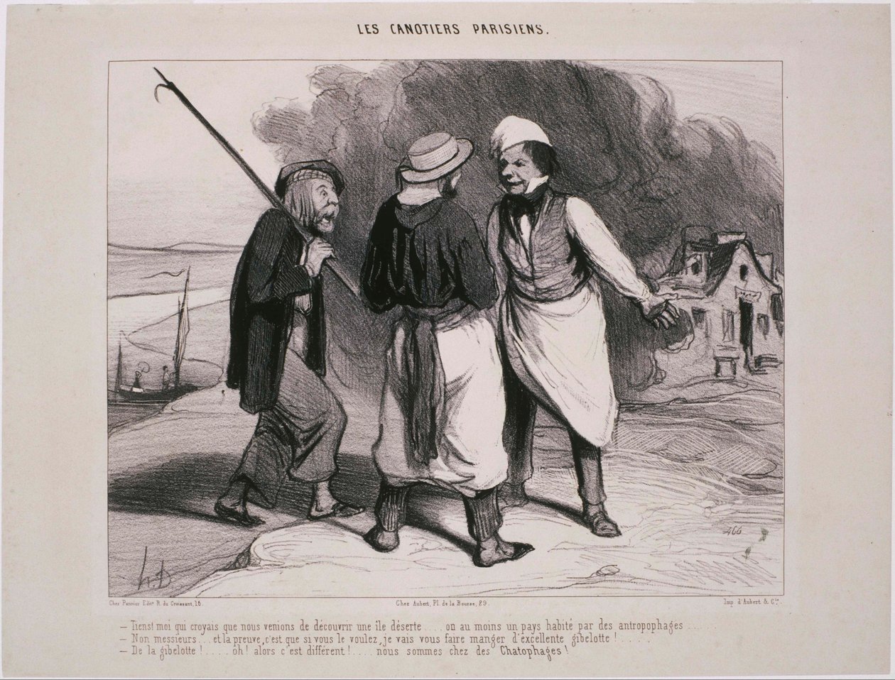 Les Canotiers Parisiens-嗨！我以为我们刚刚发现了... 作者 奥诺雷·杜米埃