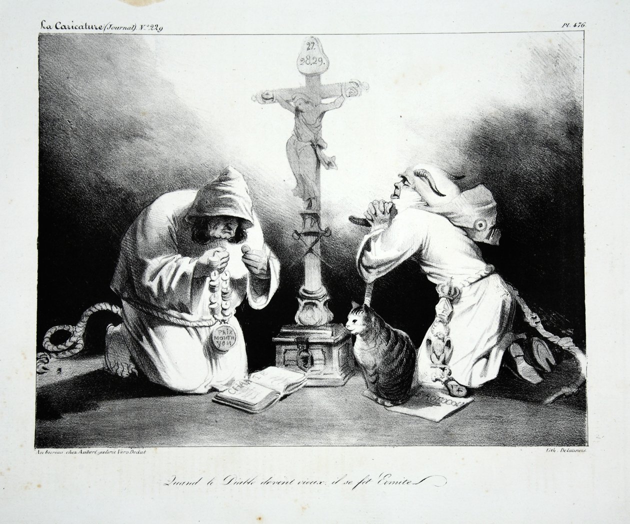 当魔鬼变老时，他成了隐士，酒吧。 1835 作者 奥诺雷·杜米埃