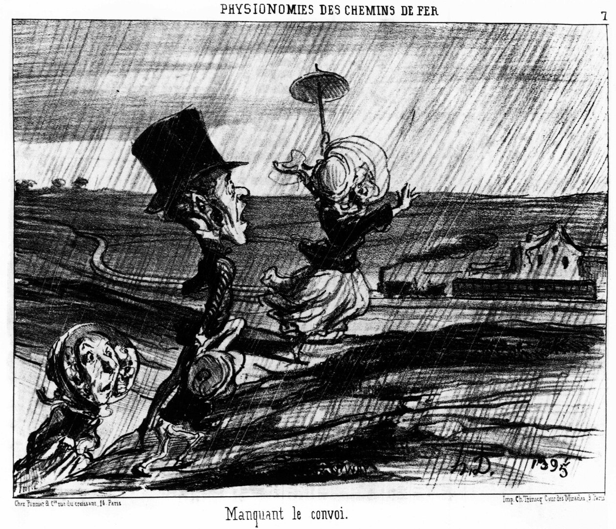 铁路相貌。错过车队：霍诺尔-道米埃（1808-1879）关于铁路的系列漫画。"Charivari" 作者 奥诺雷·杜米埃