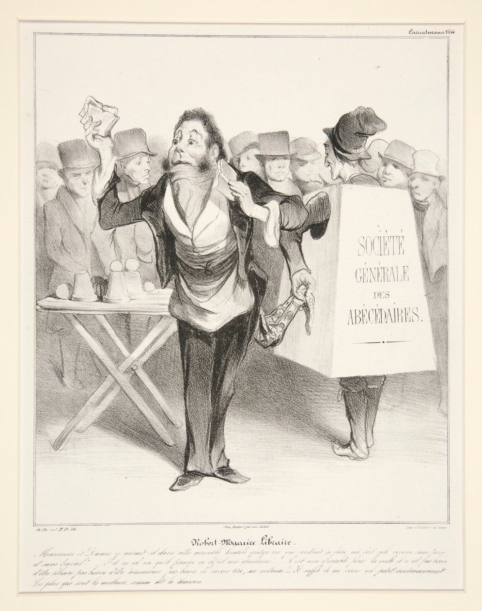 Robert-Macaire Libraire。(罗伯特-马卡伊尔书商），《罗伯特-马卡伊尔》画册中漫画系列的第 14 插图 作者 奥诺雷·杜米埃