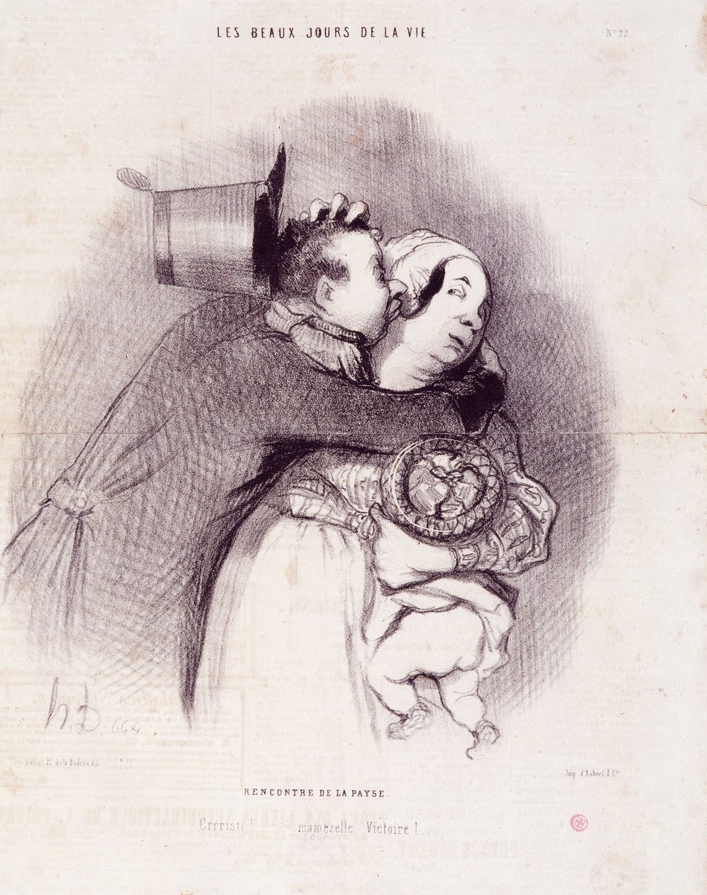 系列 "生命中的美丽日子"。国家的会议......"。雕刻家Honore DAUMIER (1808-1879)的作品。摘自9月8日的《查理报》。 作者 奥诺雷·杜米埃