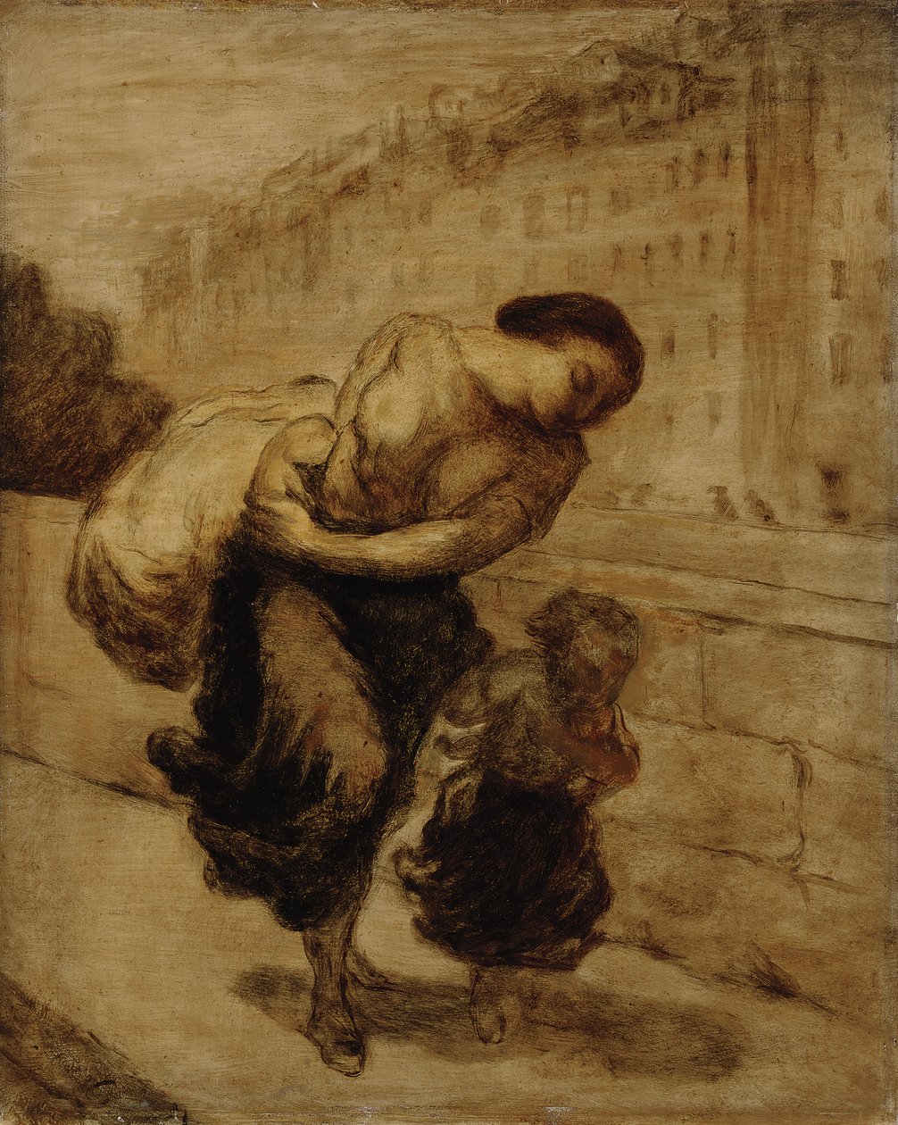 负担；勒·法多（Le Fardeau），约1855-1856年 作者 奥诺雷·杜米埃