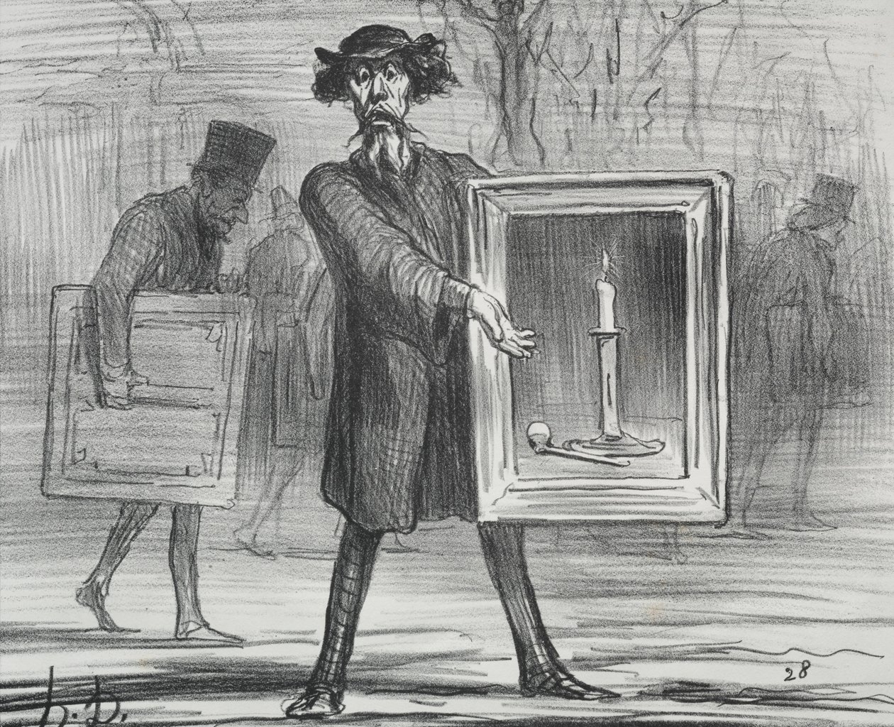 1859年展览的板块1：他们拒绝了这一点，无知者！，1859年。 作者 奥诺雷·杜米埃