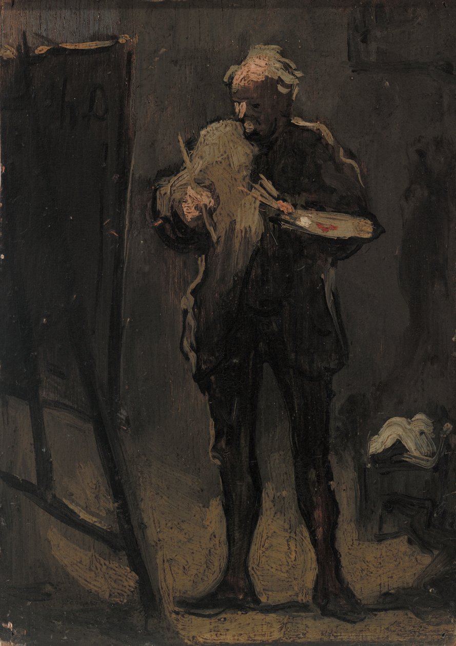 画家在画前》（Le Peintre devant son tableau） 作者 奥诺雷·杜米埃