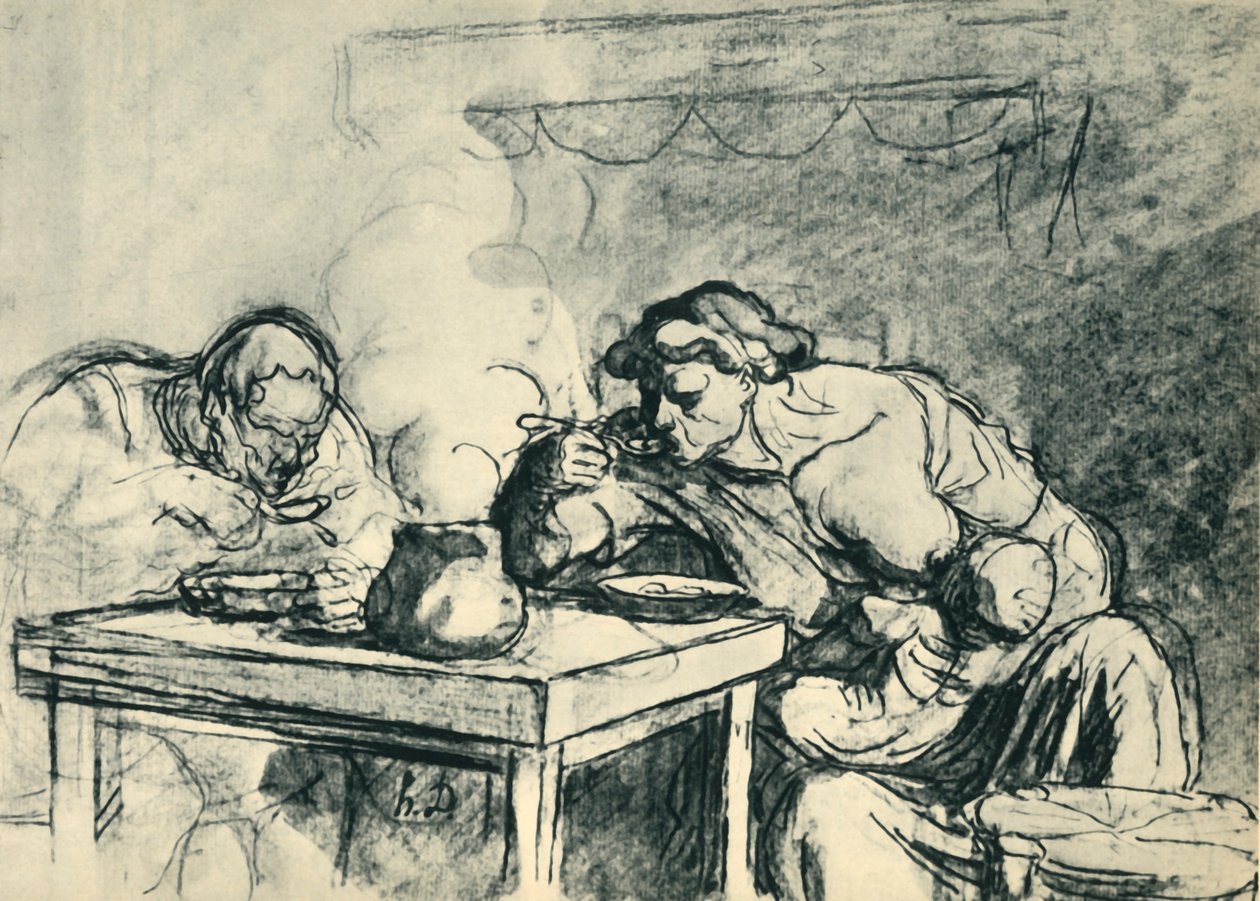 The Soup，c1862-1865，1943。 作者 奥诺雷·杜米埃