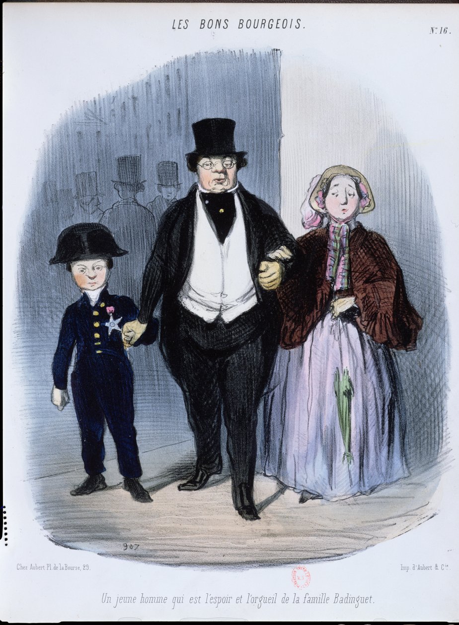 作为Badinguet家族的希望和骄傲的年轻人，来自&39;Les Bons Bourgeois&39;，c.1835-40 作者 奥诺雷·杜米埃