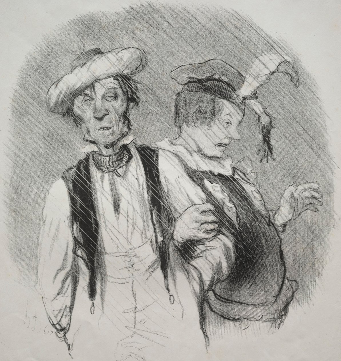 人生的美好时光，第18页：狂欢节，1844年。 作者 奥诺雷·杜米埃