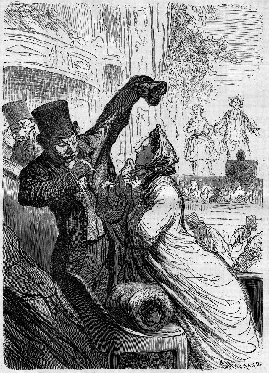 The final verse. Cartoon by Honore Daumier (1808-1879). Engraving in “” Le Monde Illustré”” n°255 of 1 March 1862. 作者 奥诺雷·杜米埃