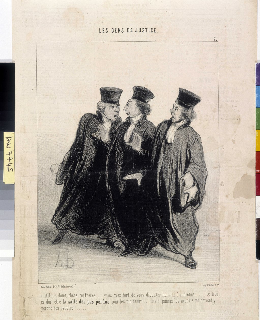 正义的人们。漫画作者Honore Daumier (1808-1879)，37.5x28。摘自《查理报》，马赛隆尚宫美术博物馆，马赛 作者 奥诺雷·杜米埃