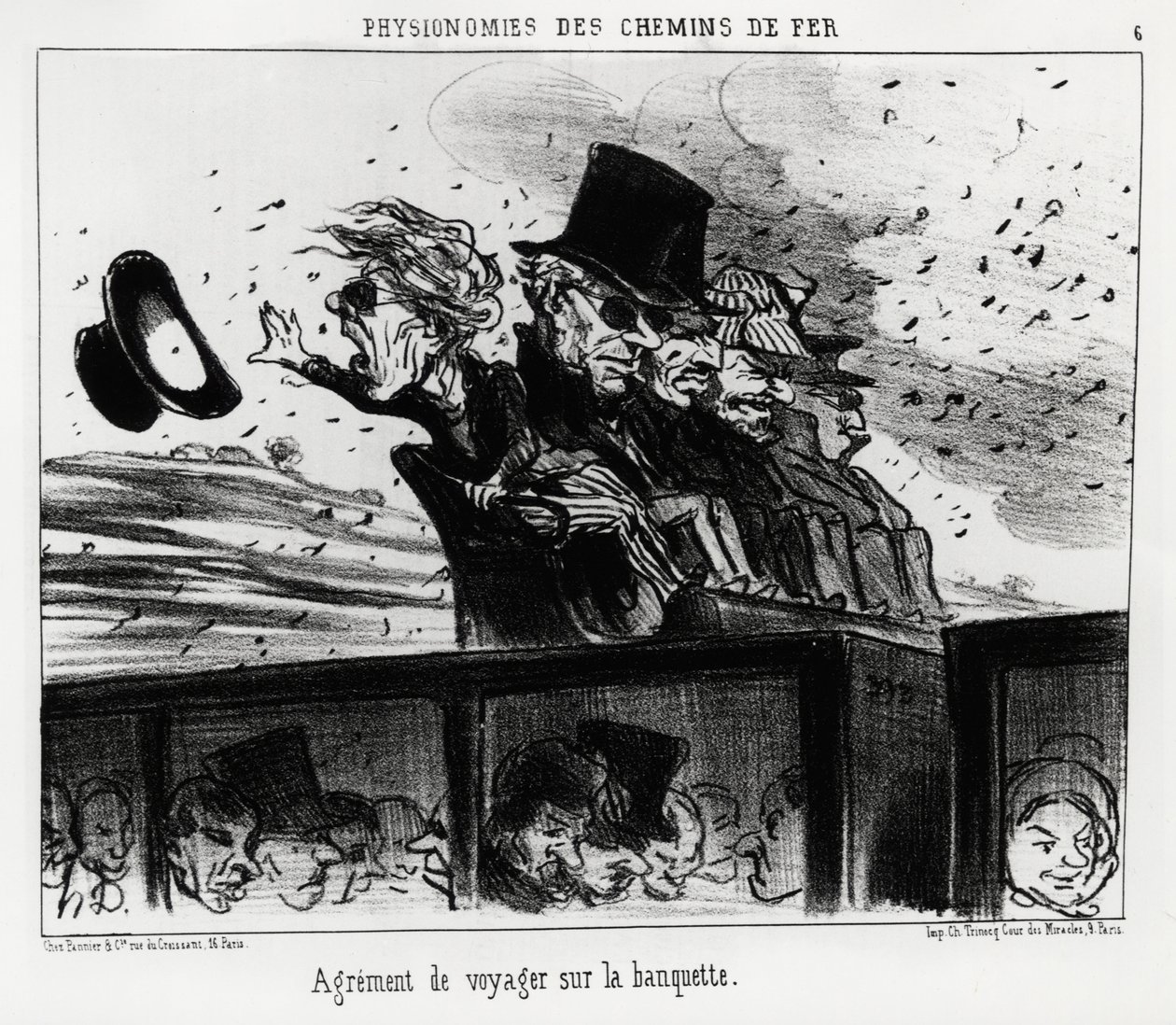 铁路的相貌：是坐在板凳上旅行的权利。奥诺尔-道米埃（1808-1879）的插图，发表于 "Charivari"。 作者 奥诺雷·杜米埃
