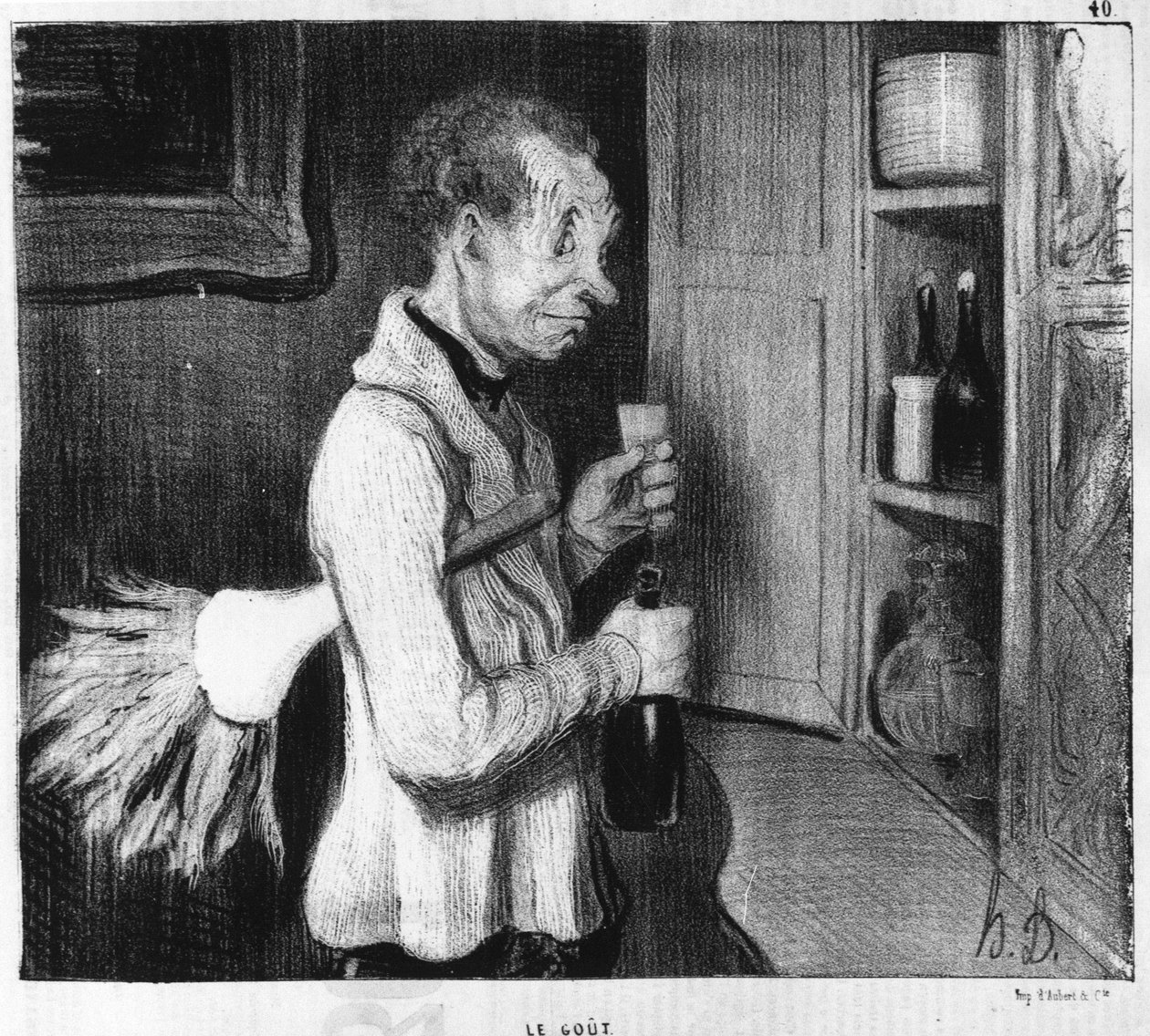 品味："五感 "系列，由Honore Daumier（1808-1879）创作。"Charivari" 作者 奥诺雷·杜米埃