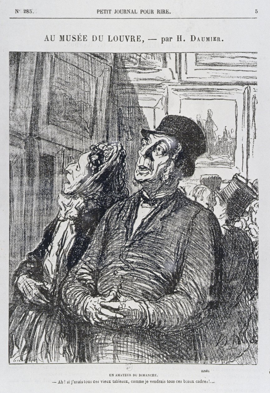 1865年，来自&39;Petit Journal pour Rire&39;的卢浮宫，一名周日业余爱好者 作者 奥诺雷·杜米埃