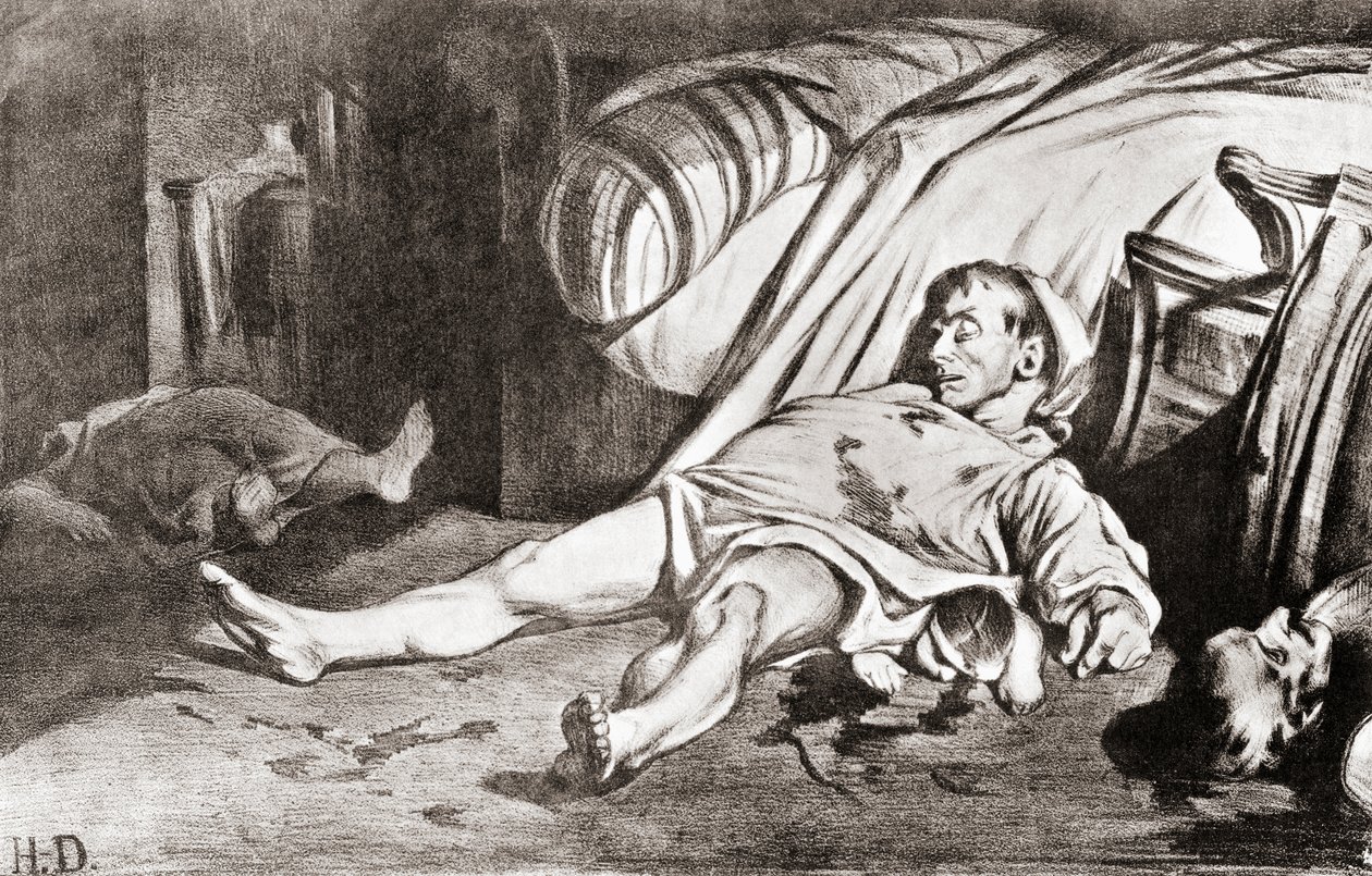 Le Massacre de la rue Transnonain》，取自霍诺尔-多米埃的石版画，摘自阿尔弗雷德-惠特曼的《版画收藏者手册》，乔治-贝尔父子出版社 1901 年出版。 作者 荣誉者（之后）道米尔
