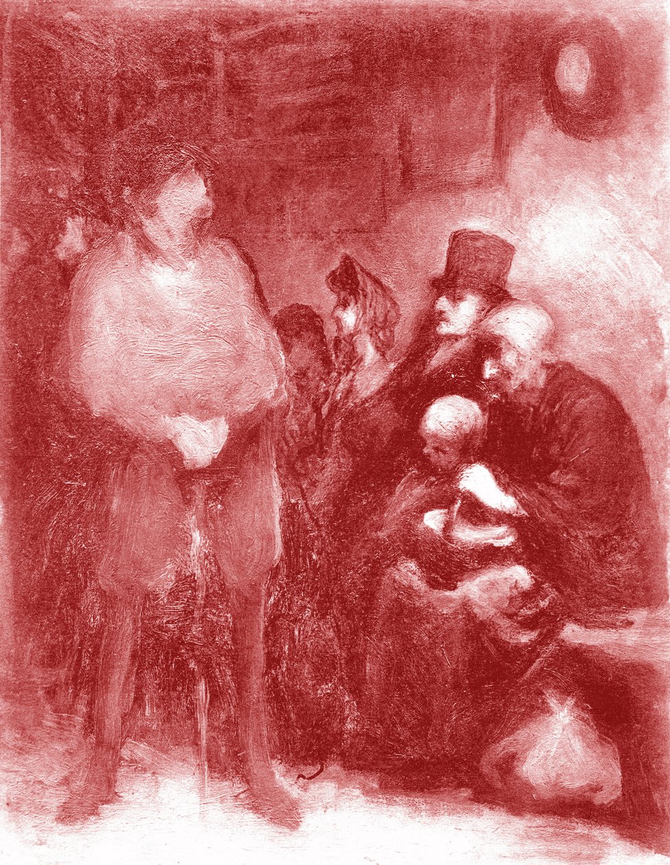 候诊室，1878 年杜兰德-鲁埃尔画廊的杜米尔展览 作者 奥诺雷·杜米埃