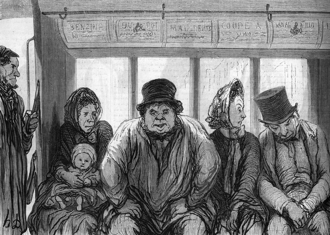 杂货店的内部。由Honore Daumier（1808-1879）绘制。 作者 奥诺雷·杜米埃
