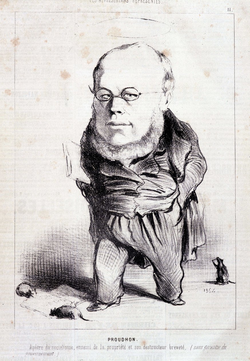蒲鲁东，“社会主义的使徒，财产的敌人及其专利破坏者”——杜米埃，在 1849 年 6 月 1 日的“Charivari”中 作者 奥诺雷·杜米埃