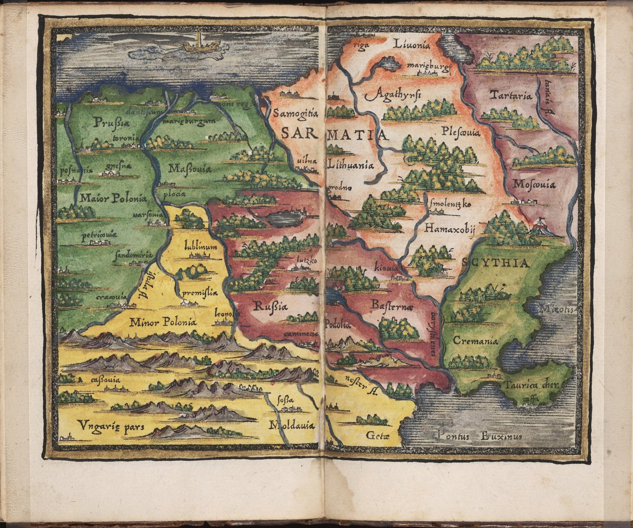 萨马提亚地图 出自Rudimenta Cosmographica, 1542年 作者 洪特鲁斯
