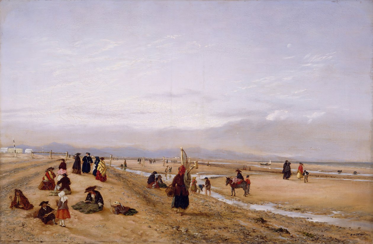 在北威尔士瑞尔的沙地上，1856年。 作者 霍普金斯·霍斯利（Hopday Horsley）