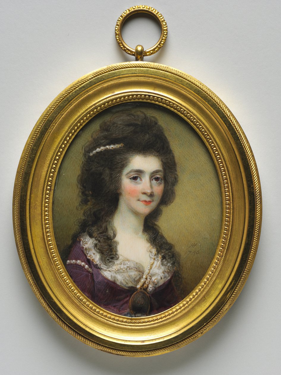 1786年，一位名叫克罗斯夫人的女士的画像。 作者 霍拉斯·霍恩（Horace Hone）