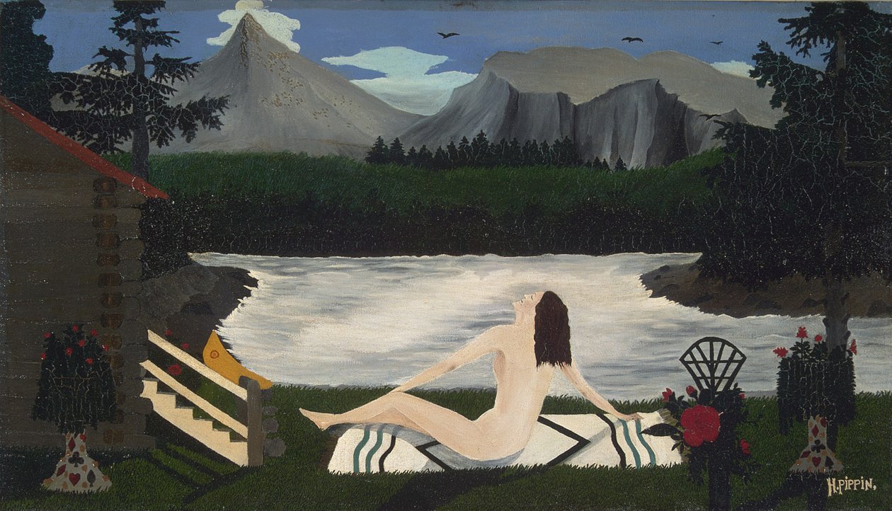 湖中女士》，约 1936-39 年（布面油画） 作者 贺拉斯皮平