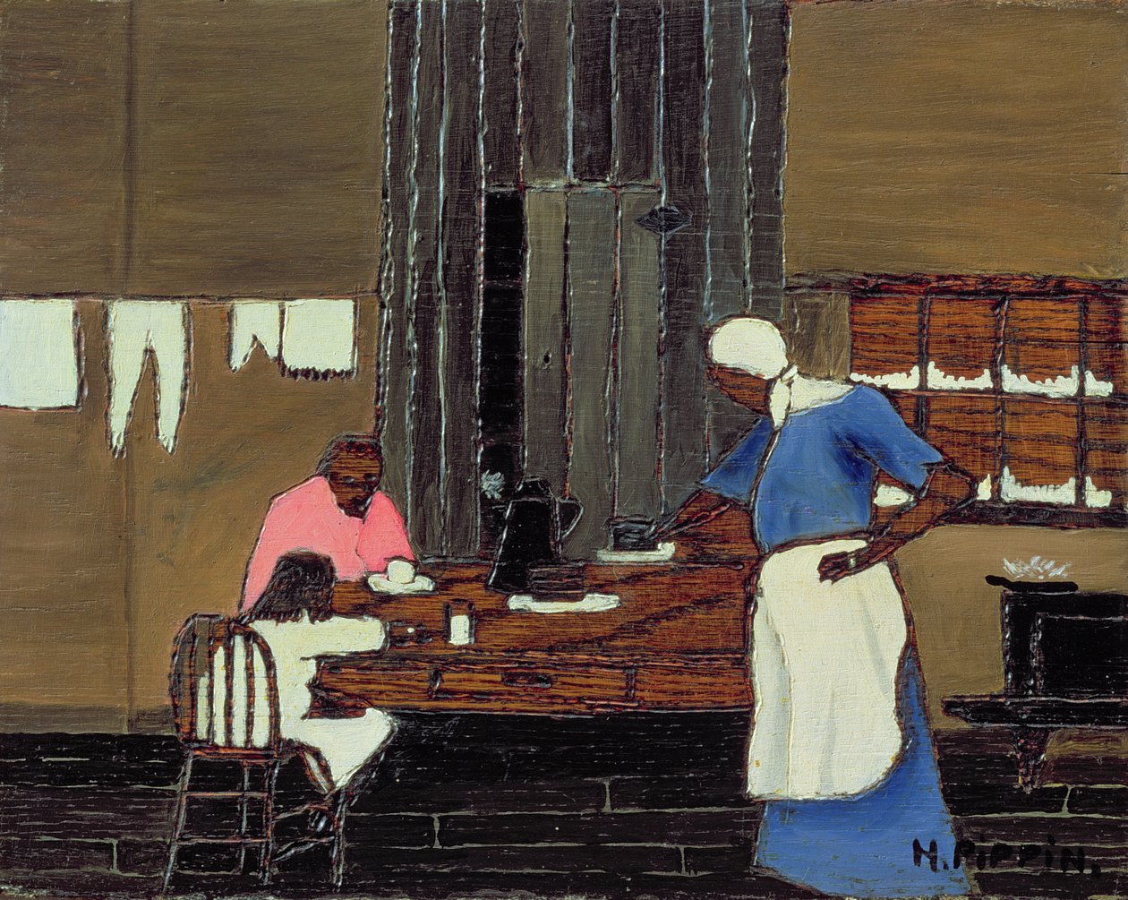 晚餐时间，c.1940（面板油画） 作者 贺拉斯皮平
