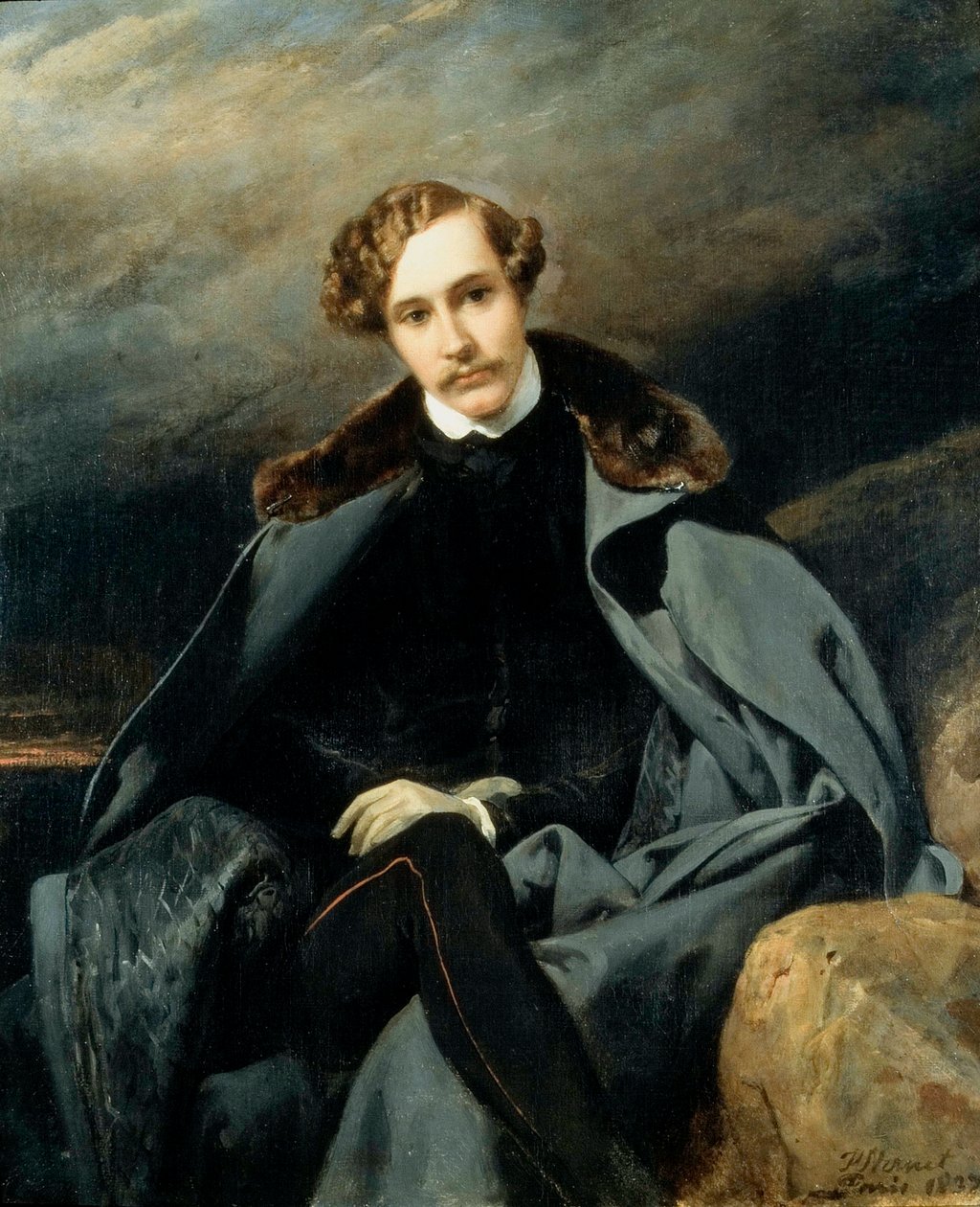 Alexander Ivanovich Baryatinsky亲王的肖像，1815-1879年，1837年。 作者 埃米尔·让·霍勒斯·韦尔内