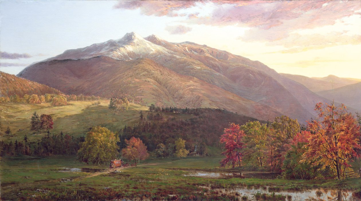 Mount Monroe和Adams，c.1874油面板 作者 霍勒斯·沃尔科特·罗宾斯