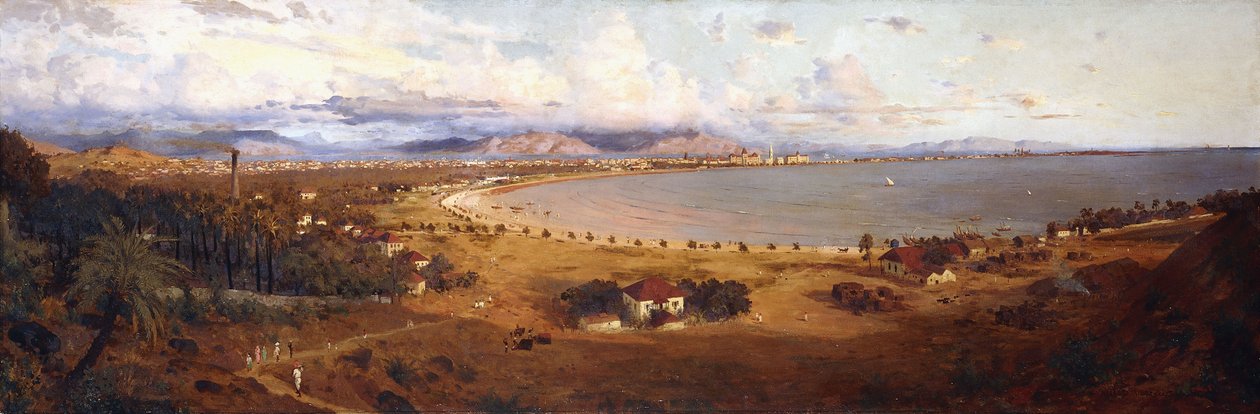 从马拉巴山（Malabar Hill）望向东南的孟买的景色， 作者 霍勒斯·范·鲁伊斯