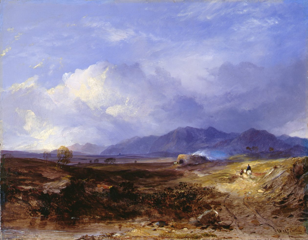 西部高地的车道，约1850年（布面油画）。 作者 霍拉索·麦卡洛克（Horatio McCulloch）