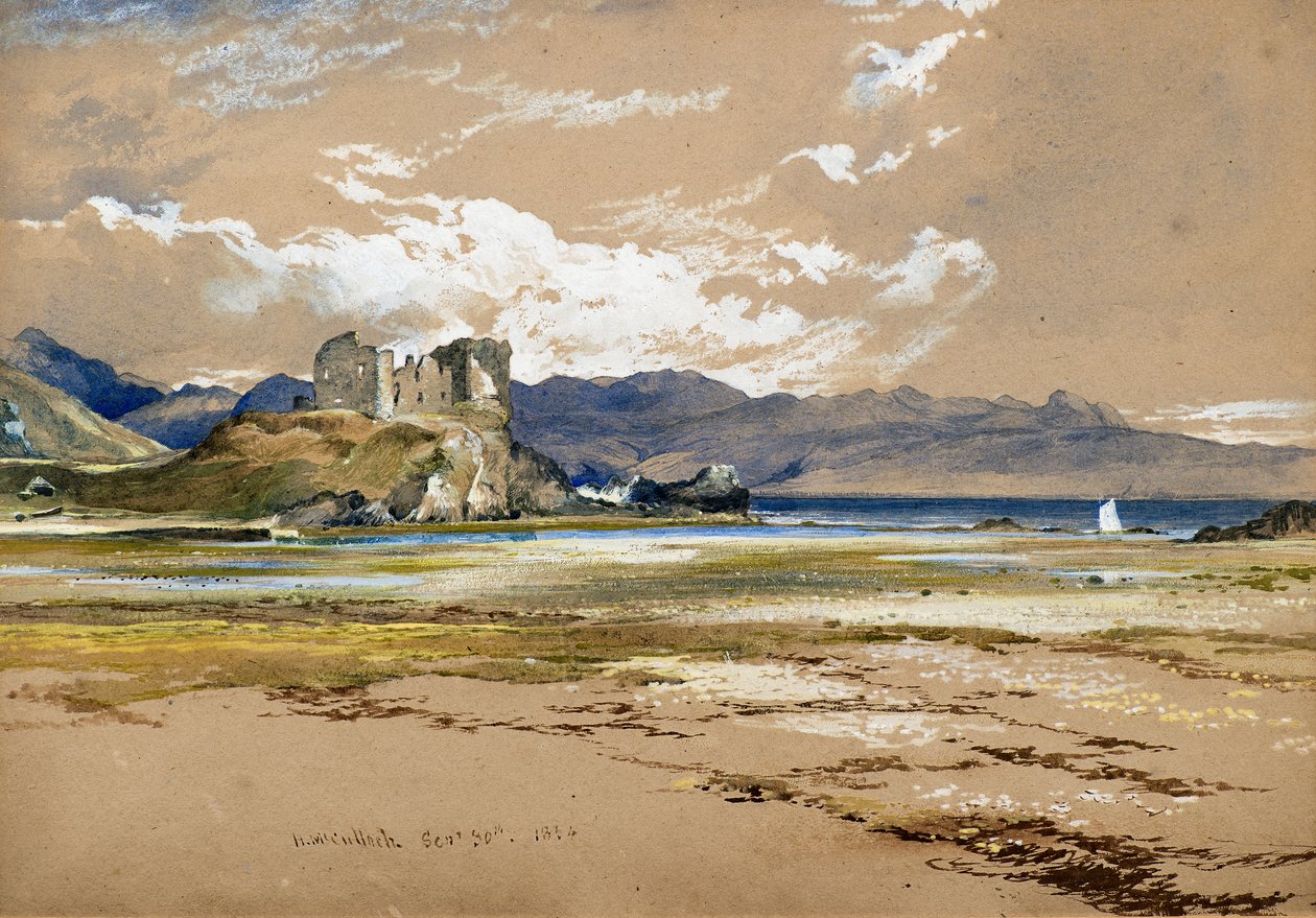 Knock Castle, Skye, c.1834 (watercolor) 作者 霍拉索·麦卡洛克（Horatio McCulloch）