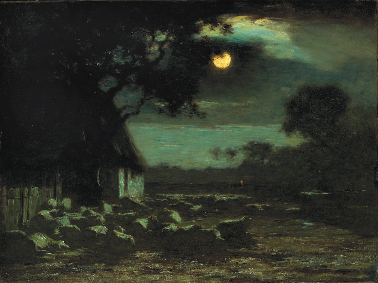 牧羊场，月光，1906年。 作者 霍拉蒂·沃克