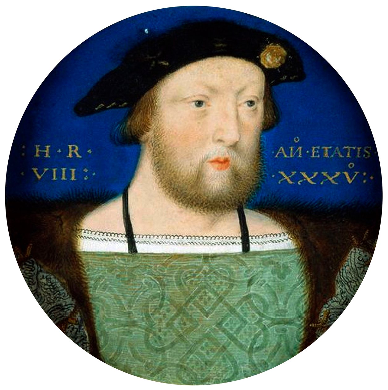 英国国王亨利八世的肖像c。 1525 作者 卢卡斯·霍伦鲍特（Lucas Horenbout）或霍恩博特（Hornebault）