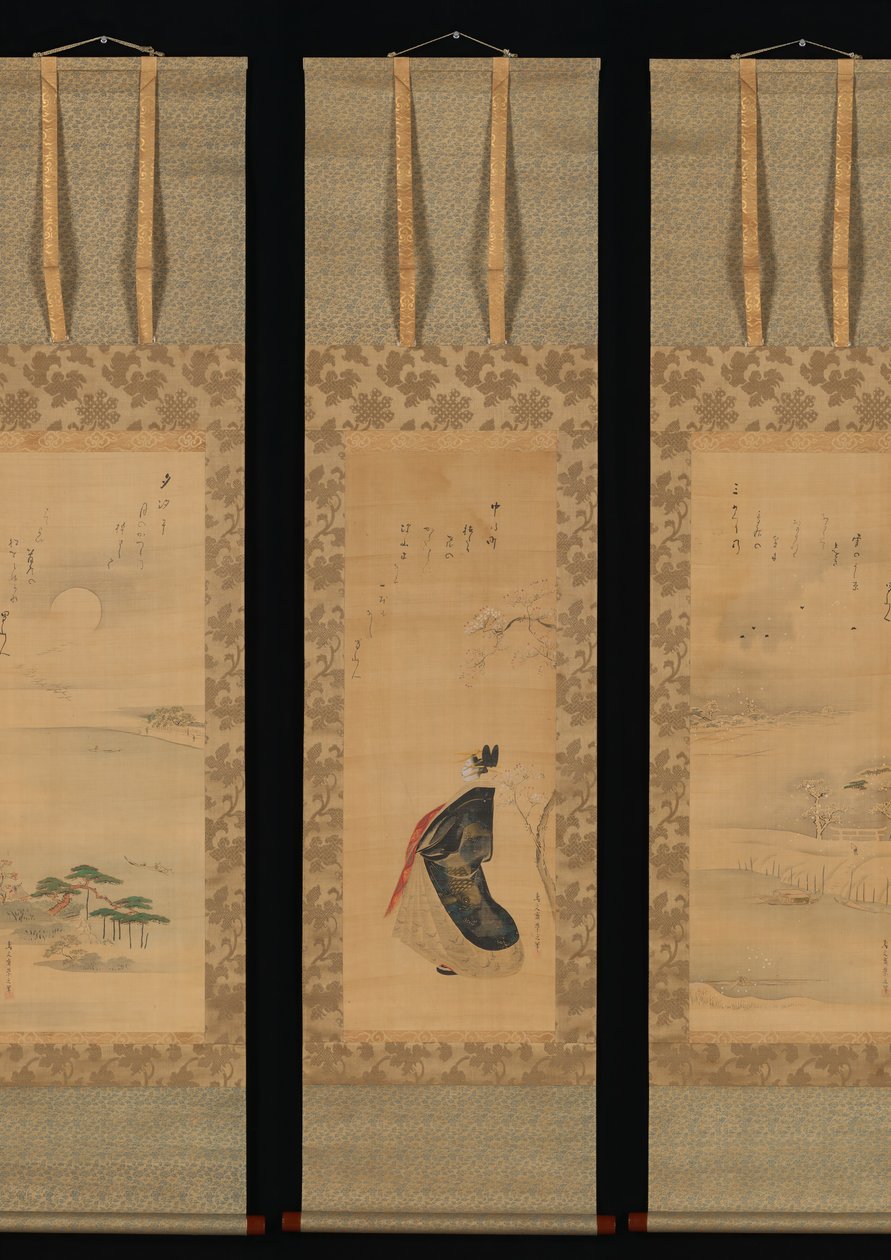 雪、月、樱花 吉原的三季，19世纪初。 作者 细田英史