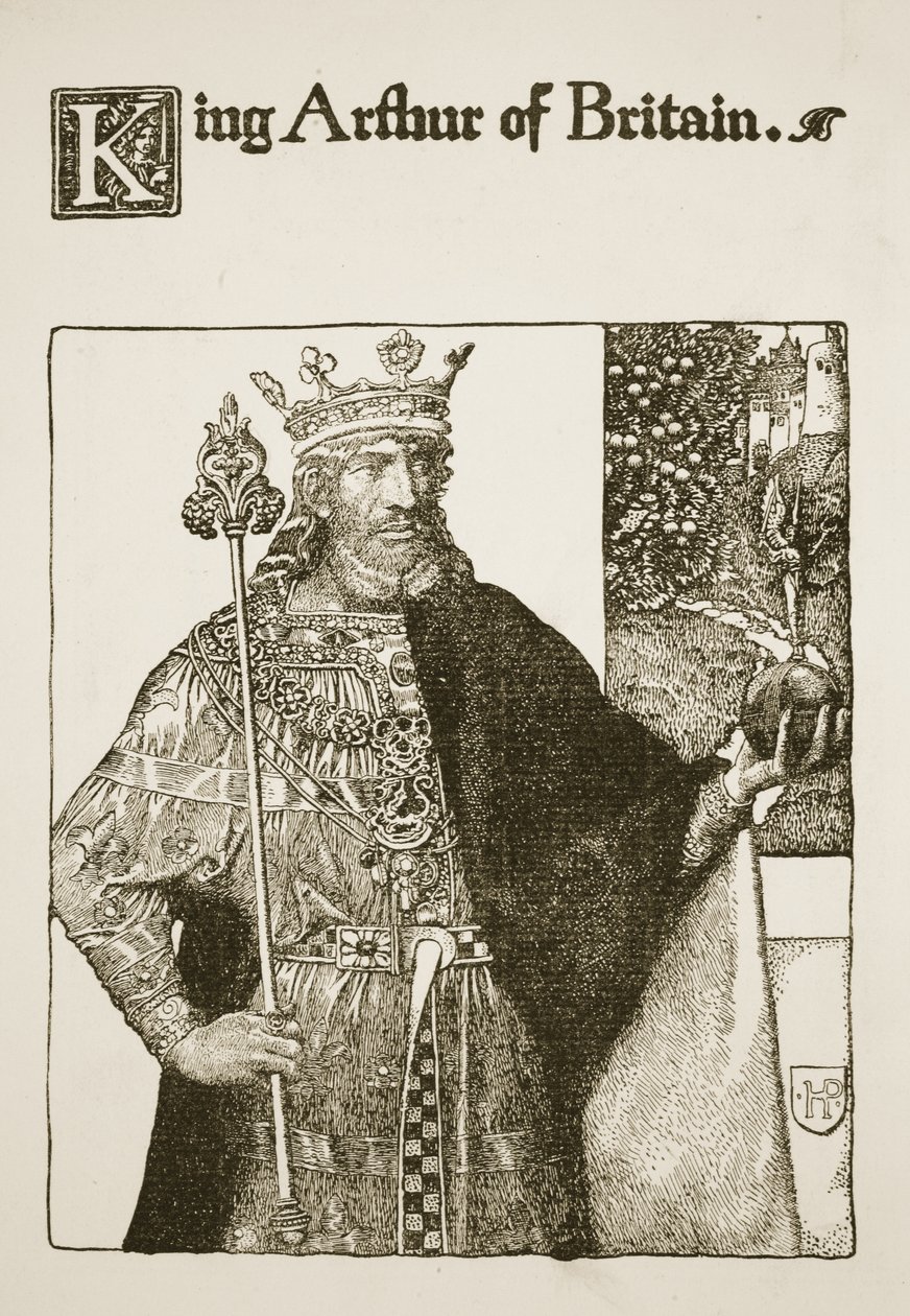 英国的亚瑟王，1903年的“亚瑟王及其骑士的故事”中的插图 作者 霍华德·派尔