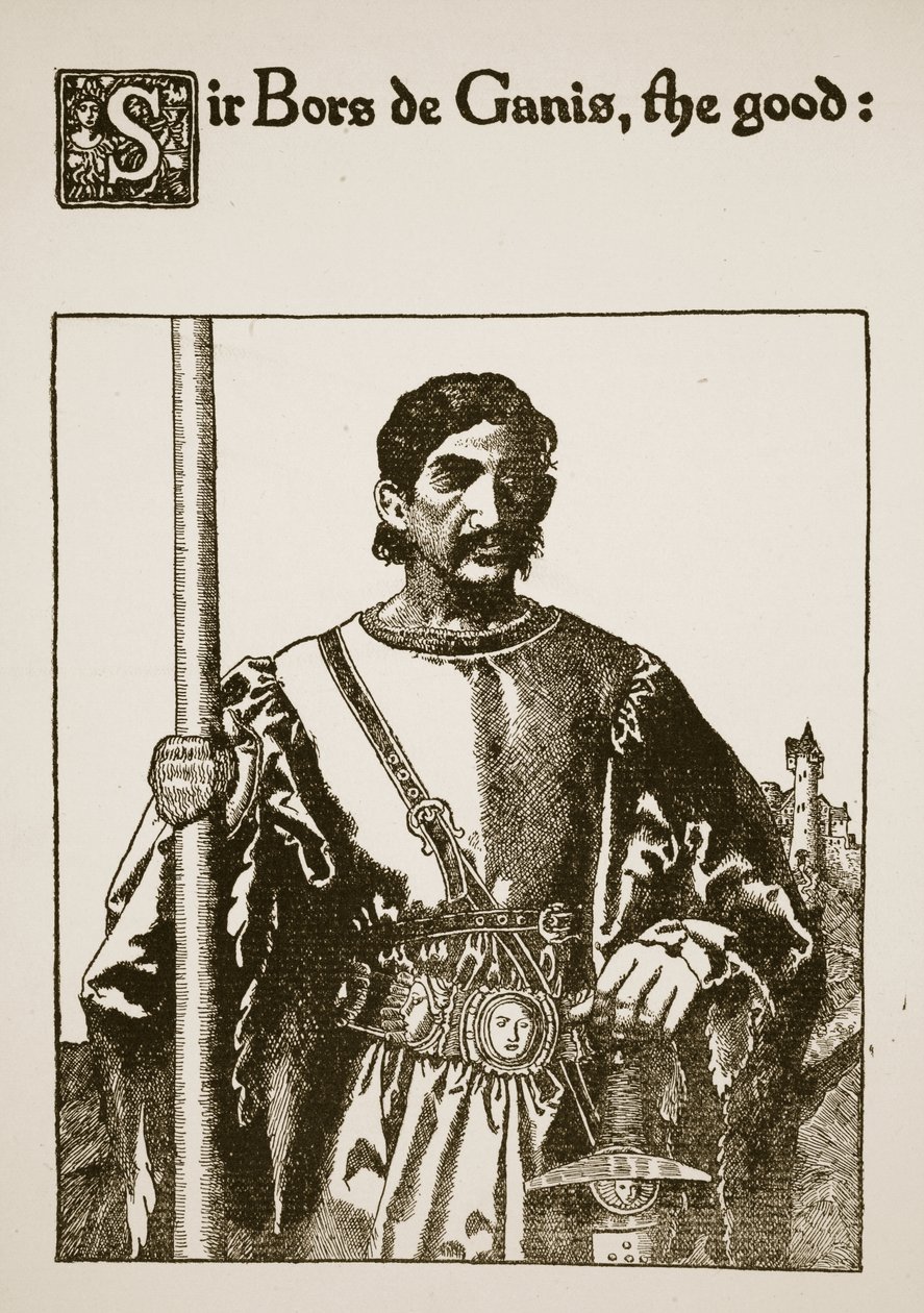 Bors de Ganis爵士，1907年“朗塞洛爵士及其同伴的故事”中的好插图 作者 霍华德·派尔
