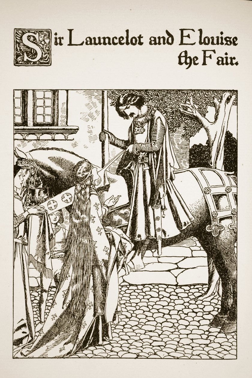 朗塞洛爵士和Elouise the Fair，来自“圆桌会议冠军的故事” 作者 霍华德·派尔