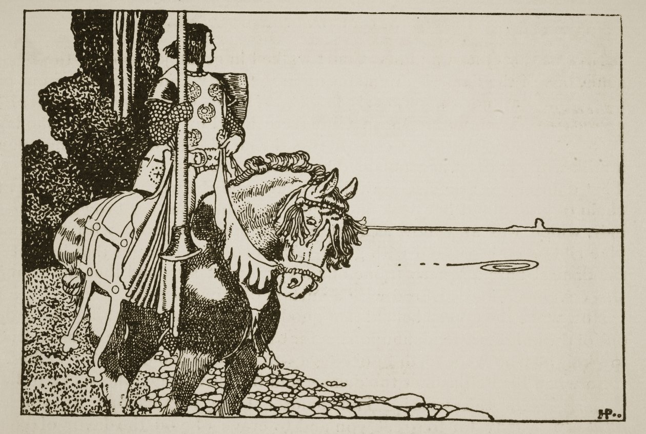 佩利亚斯爵士的故事，来自“亚瑟王及其骑士的故事”的插图，1903年 作者 霍华德·派尔