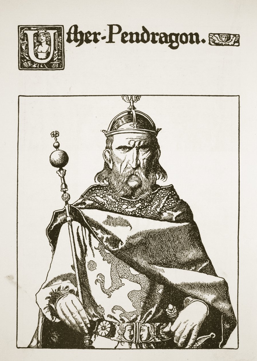 Uther Pendragon，1903年“亚瑟王及其骑士的故事”中的插图 作者 霍华德·派尔