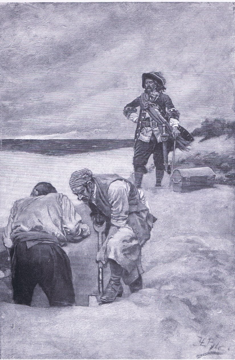Kiddle Island的Kidd，来自Harper＆Bros出版的Howard Pyles Book of Pirates，1921年 作者 霍华德·派尔
