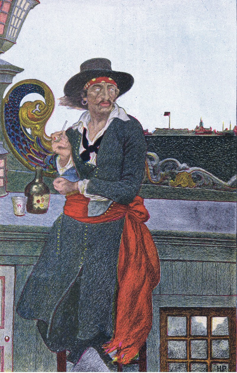 Kidd在Adventure Galley的甲板上，来自Harper＆Bros出版的Howard Pyles Book of Pirates，1921年 作者 霍华德·派尔