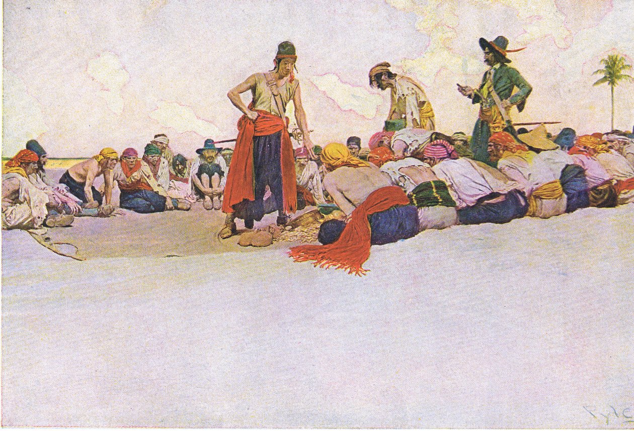 所以宝藏是分开的，来自Harper＆Bros出版的Howard Pyles Book of Pirates，1921年 作者 霍华德·派尔