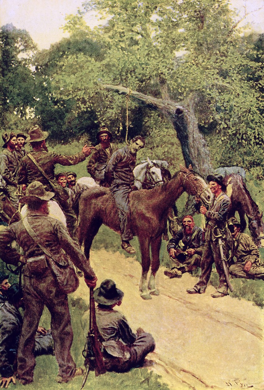 “他们说话了 - 我坐在马上”，来自&39;Landegon&39;的插图由William Gilmore Beymer，酒吧。在哈珀杂志，1909年11月 作者 霍华德·派尔
