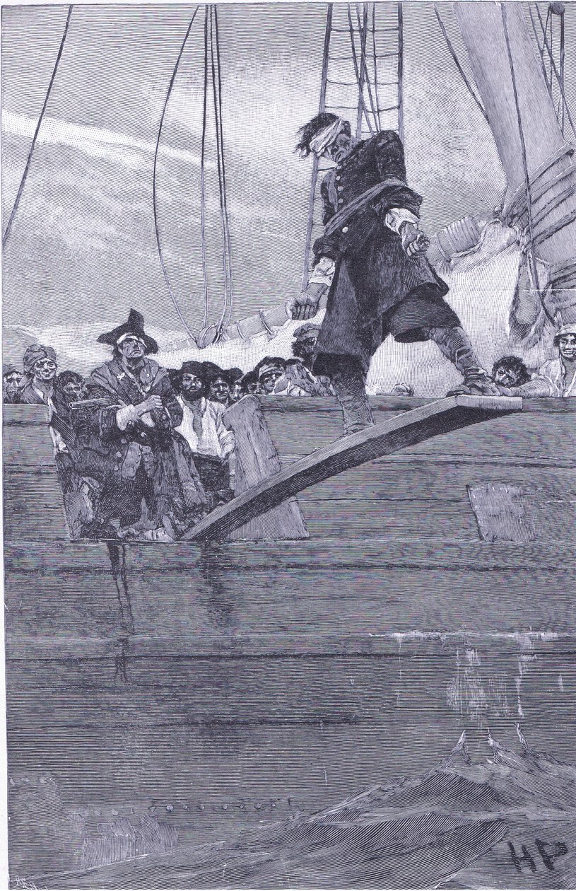 1921年Harper＆Bros出版的Howard Pyles Book of Pirates走过木板 作者 霍华德·派尔