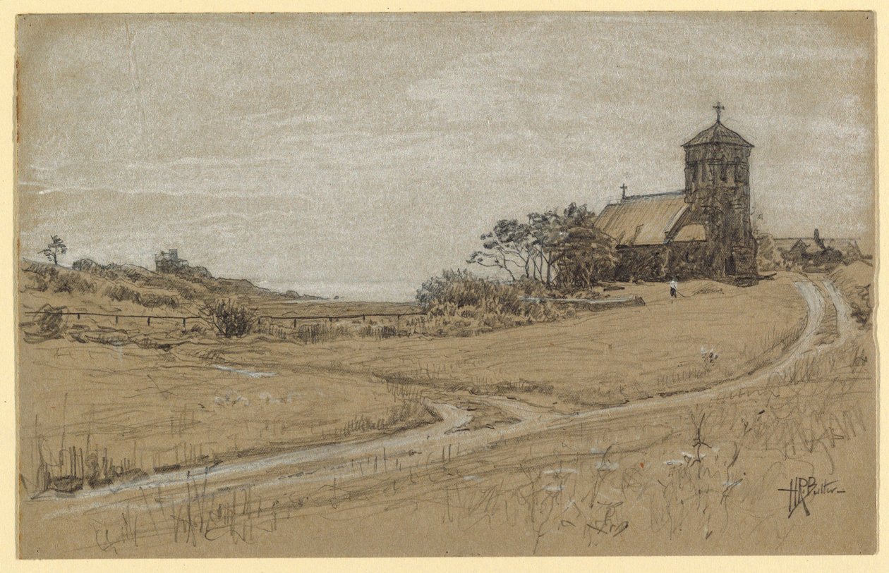 素描，风景，1880-90 年 作者 霍华德·拉塞尔·巴特勒
