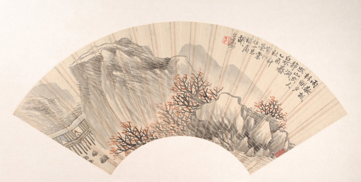 景观，日期为1885年。 作者 胡元