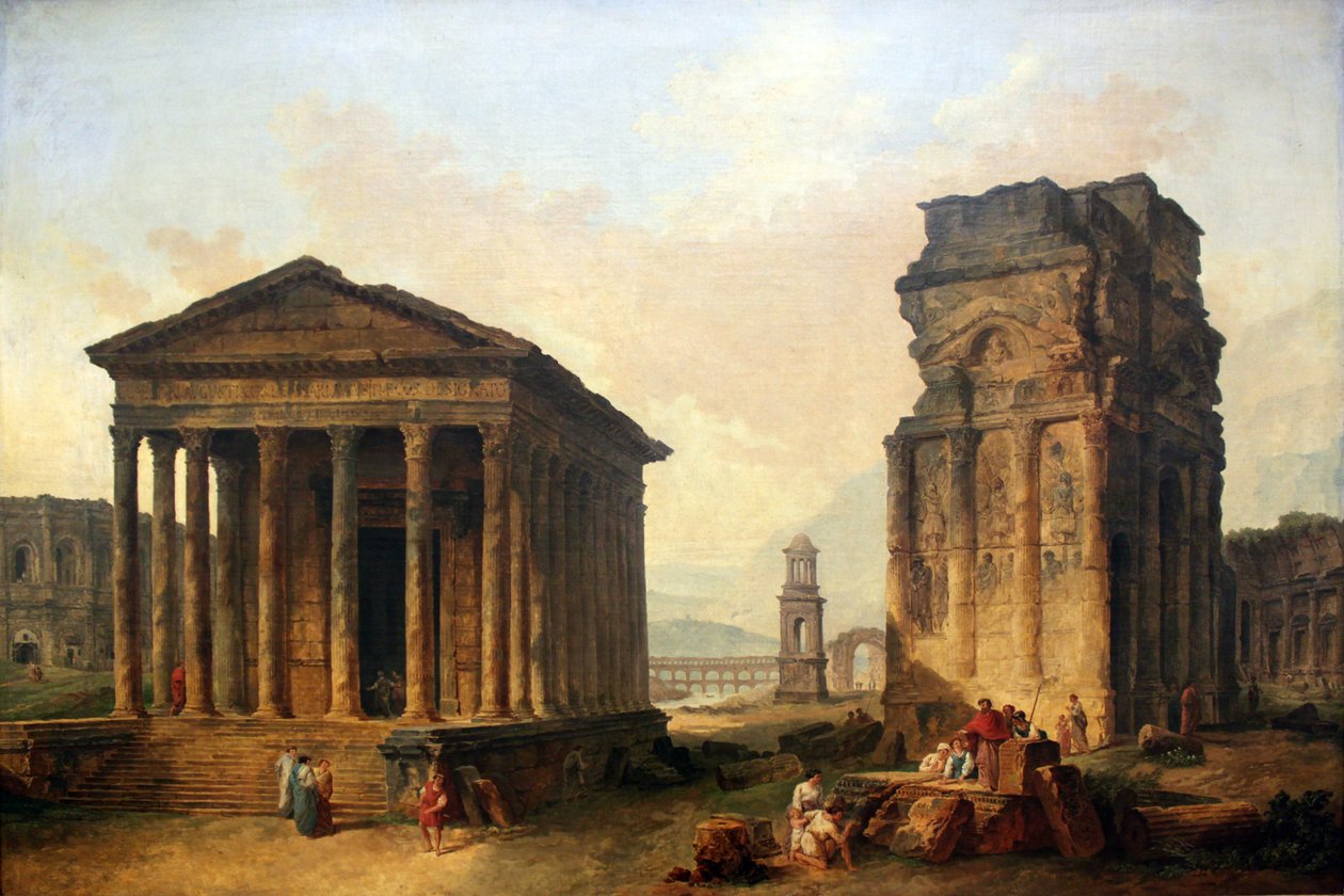 Nîmes，Orange和Saint-Rémy-de-Provence的废墟 作者 休伯特·罗伯特