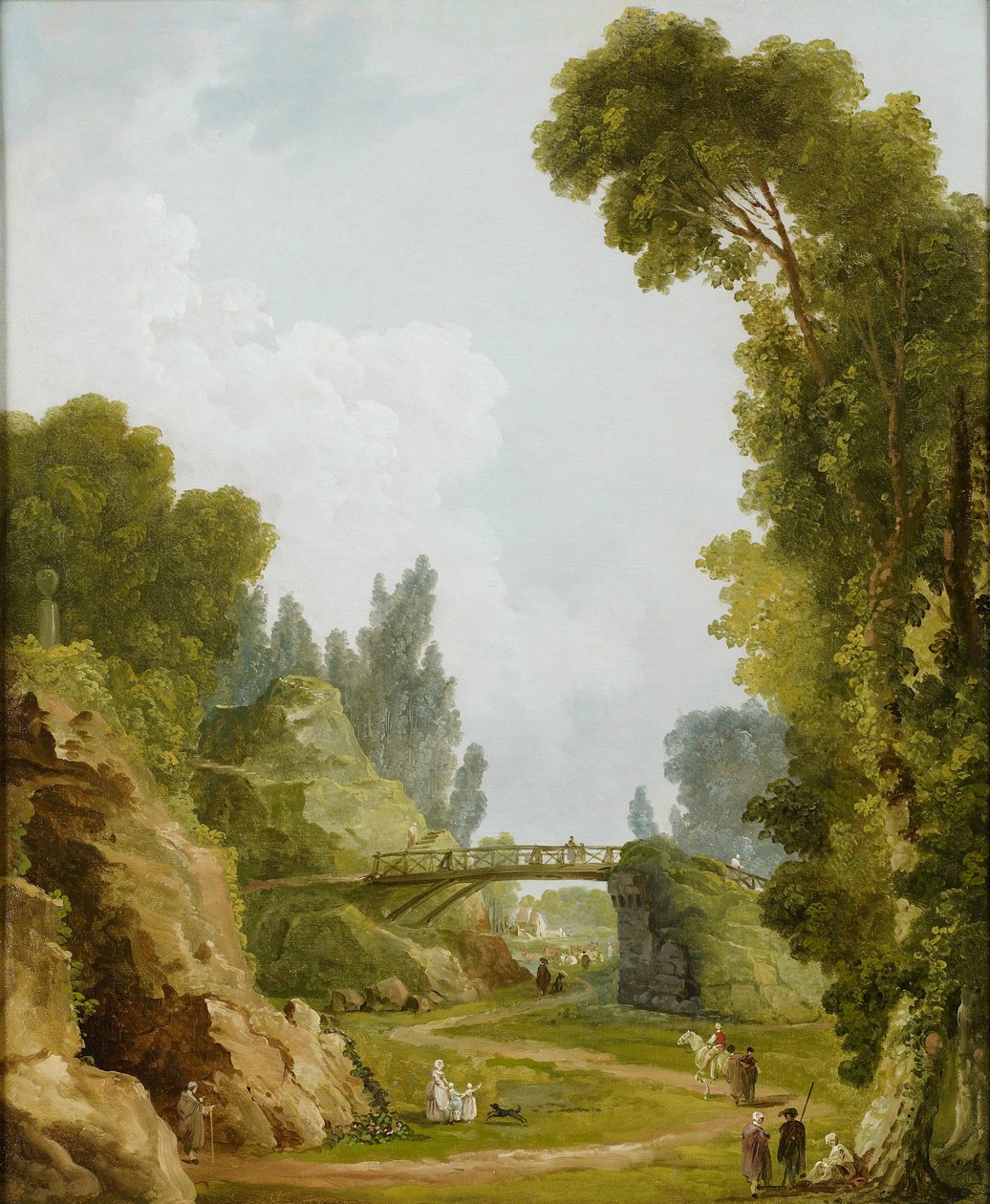 The Rustic Bridge，ChâteaudeMéréville，France，1785 作者 休伯特·罗伯特