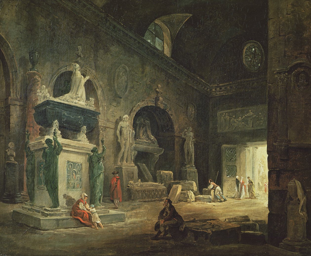 在Musee des Monuments Francais画廊的视图 作者 休伯特·罗伯特
