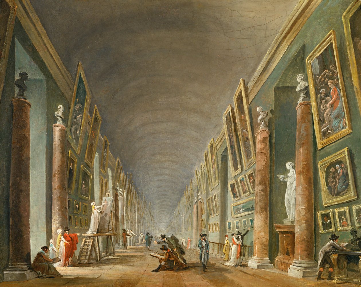 La Grande Galerie du Louvre entre 1801 et 1805 - 1801 至 1805 年间卢浮宫的大画廊 ... 作者 罗伯特·休伯特（圈子）